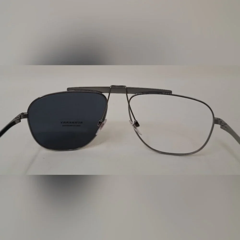 Burberry Men's Aviator Sunglasses Frames Only Pilot Check Metal B3121 59-17-145